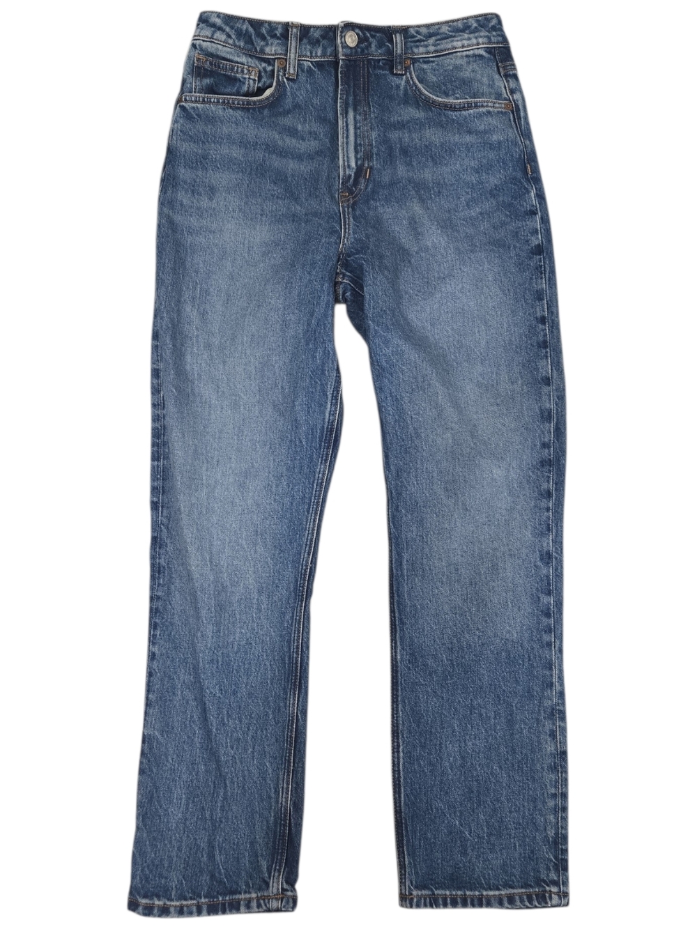 Reformation Liza Ultra High Rise Straight Jeans Icarian Blue Size 29 Organic